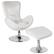 Front. Alamont Home - Egg Contemporary Leather/Faux Leather Chair and Ottoman Set - White LeatherSoft.