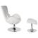 Alt View 13. Alamont Home - Egg Contemporary Leather/Faux Leather Chair and Ottoman Set - White LeatherSoft.