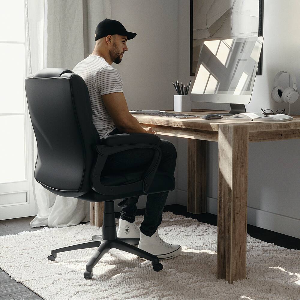Alt View 15. Alamont Home - Alamont Home Contemporary Leather/Faux Leather Big & Tall Swivel Office Chair - Black.