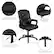 The image features a black office chair with a pneumatic seat height and tilt lever. The chair has a soft and durable leather upholstery, and it can support a load capacity of up to 400 lbs. The chair also has dual-wheel casters for easy maneuverability.