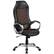 Front. Alamont Home - Contemporary Fabric Executive Swivel Office Chair - Black and Brown Fabric/Vinyl.