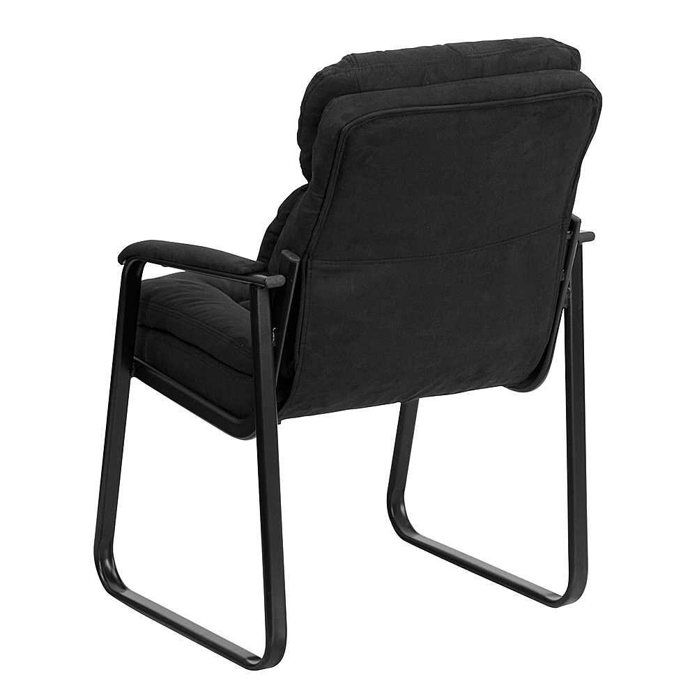 Black Microfiber Executive Side Chair Waiting Room Chair/Reception Office Chair 
