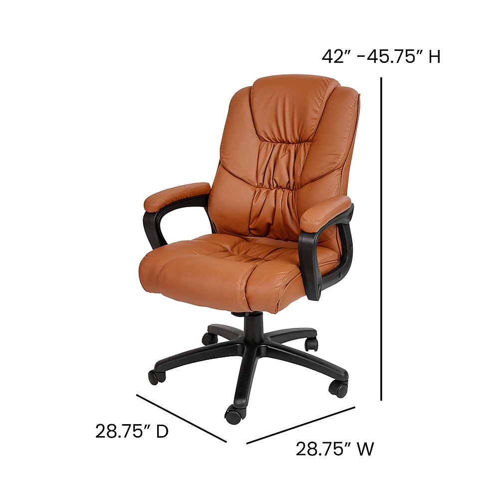 Alt View 13. Alamont Home - Alamont Home Contemporary Leather/Faux Leather Big & Tall Swivel Office Chair - Brown.