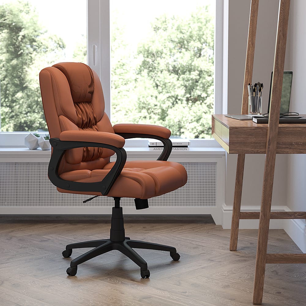 Alt View 12. Alamont Home - Alamont Home Contemporary Leather/Faux Leather Big & Tall Swivel Office Chair - Brown.