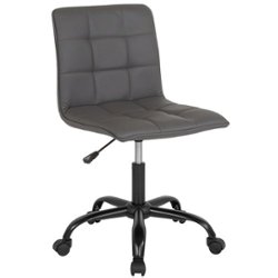 Flash Furniture - Sorrento Contemporary Leather/Faux Leather Swivel Office Chair - Gray LeatherSoft - Front_Zoom