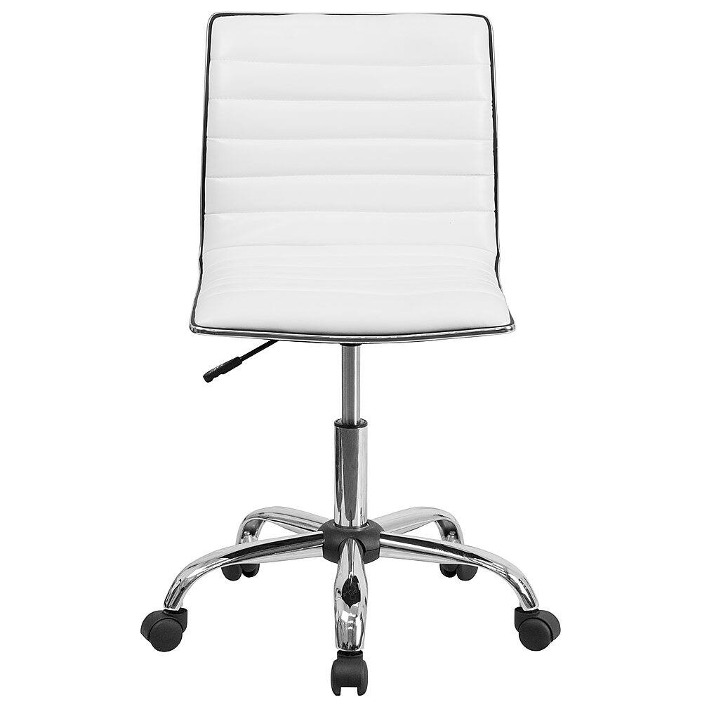 Alt View 11. Alamont Home - Alan Contemporary Vinyl Swivel Office Chair - White Vinyl/Chrome Frame.