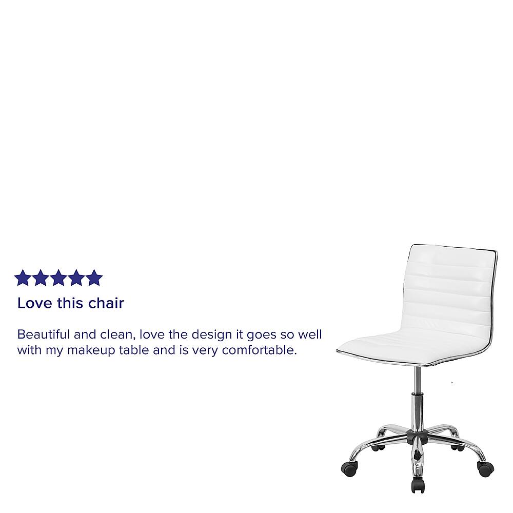 Alt View 39. Alamont Home - Alan Contemporary Vinyl Swivel Office Chair - White Vinyl/Chrome Frame.