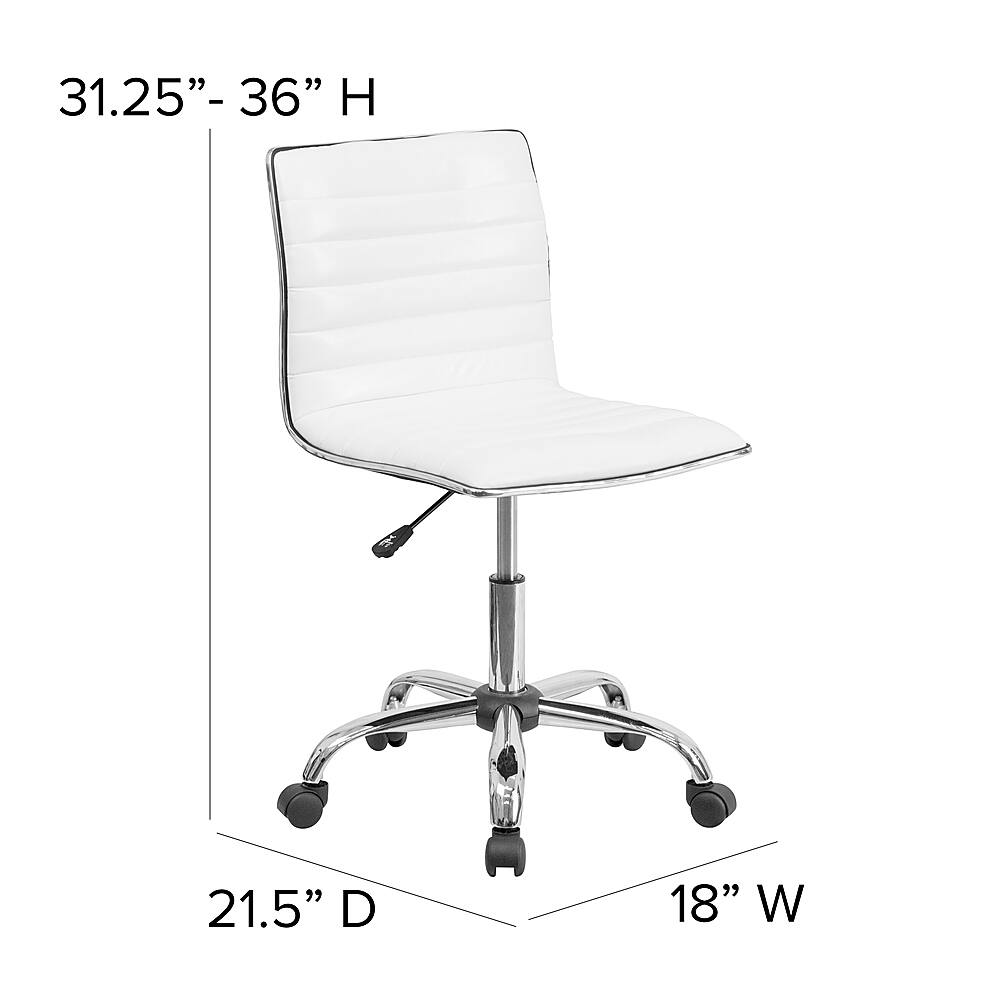 Alt View 13. Alamont Home - Alan Contemporary Vinyl Swivel Office Chair - White Vinyl/Chrome Frame.