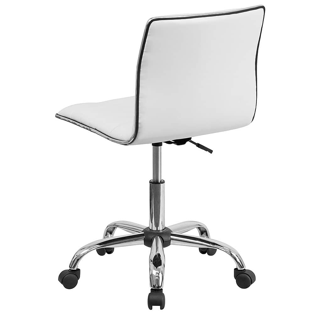 Alt View 14. Alamont Home - Alan Contemporary Vinyl Swivel Office Chair - White Vinyl/Chrome Frame.
