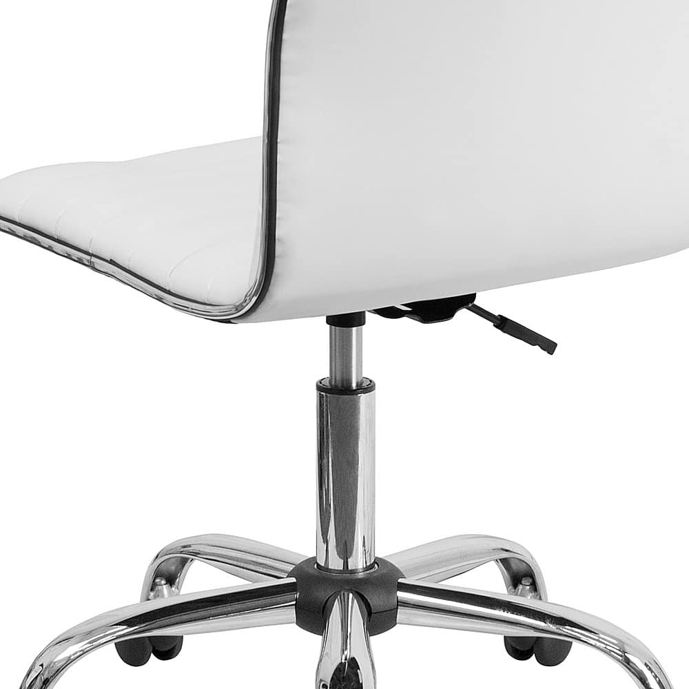 Alt View 15. Alamont Home - Alan Contemporary Vinyl Swivel Office Chair - White Vinyl/Chrome Frame.