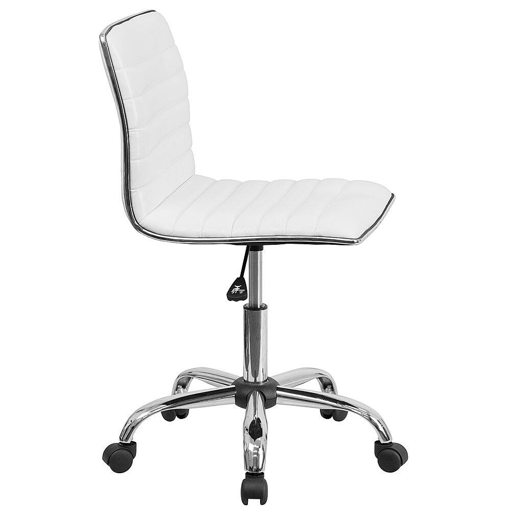 Alt View 16. Alamont Home - Alan Contemporary Vinyl Swivel Office Chair - White Vinyl/Chrome Frame.