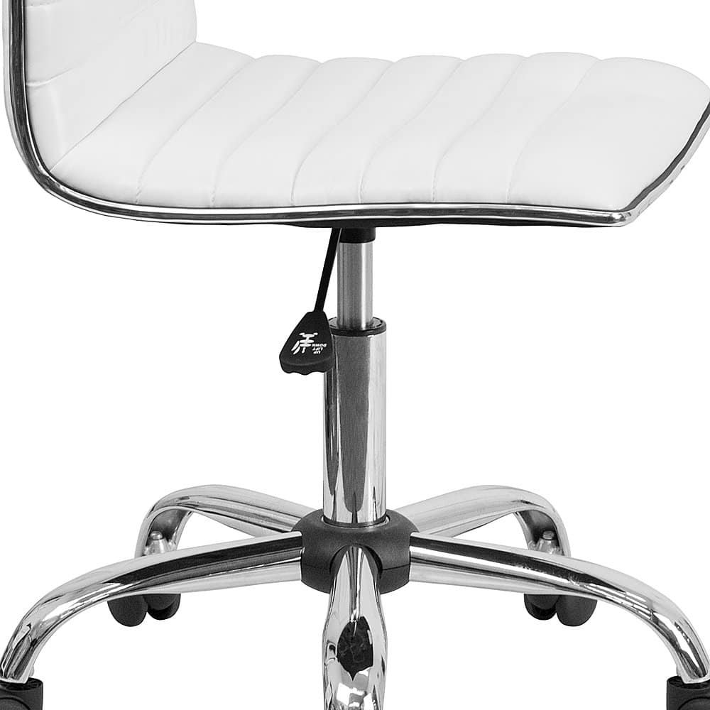 Alt View 17. Alamont Home - Alan Contemporary Vinyl Swivel Office Chair - White Vinyl/Chrome Frame.