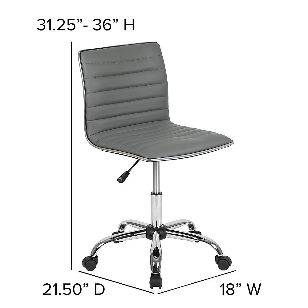 Alt View 13. Alamont Home - Alan Contemporary Vinyl Swivel Office Chair - Light Gray Vinyl/Chrome Frame.