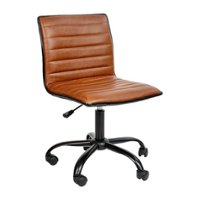 Flash Furniture - Alan Contemporary Vinyl Swivel Office Chair - Brown Vinyl/Black Frame - Front_Zoom