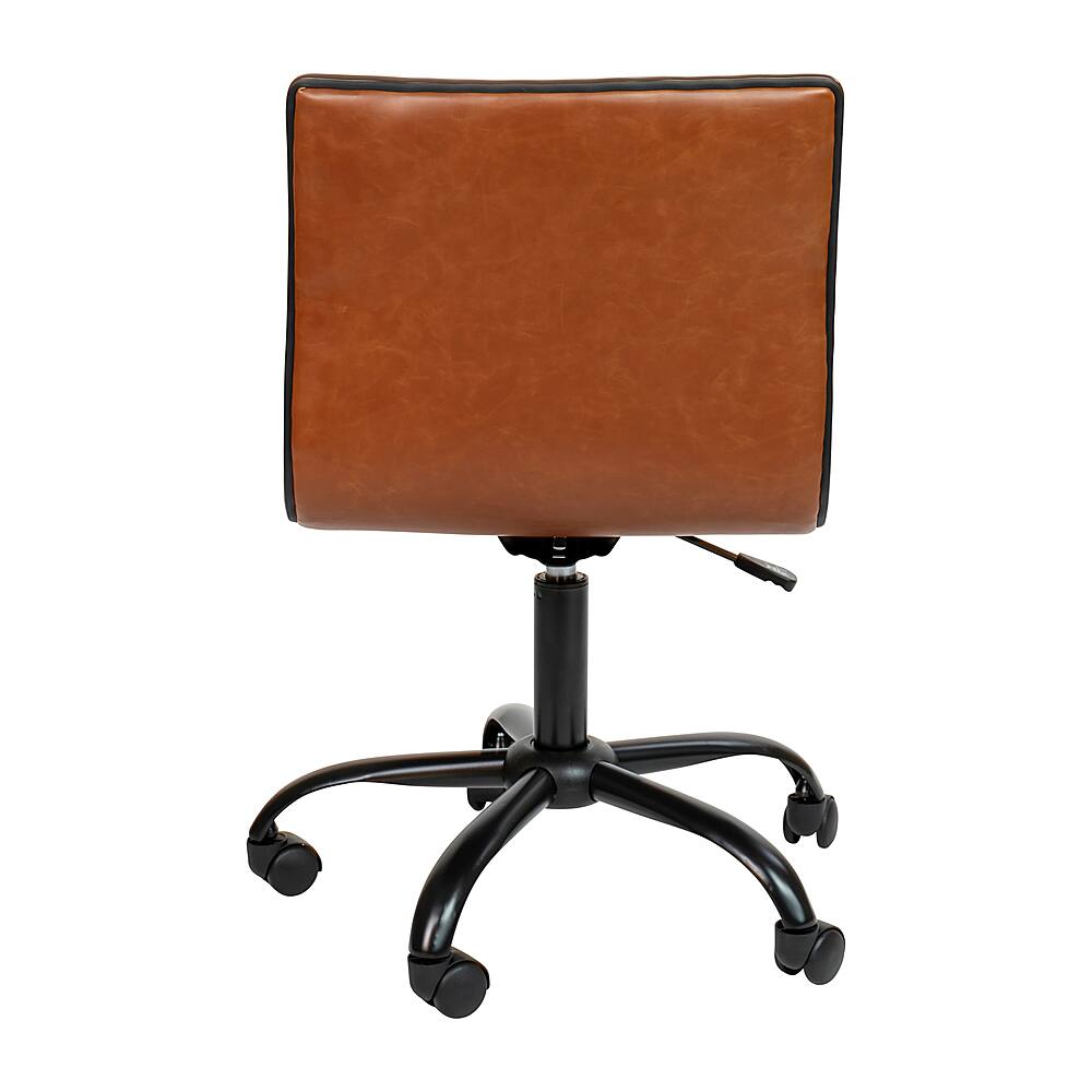 Alt View 14. Alamont Home - Alan Contemporary Vinyl Swivel Office Chair - Brown Vinyl/Black Frame.
