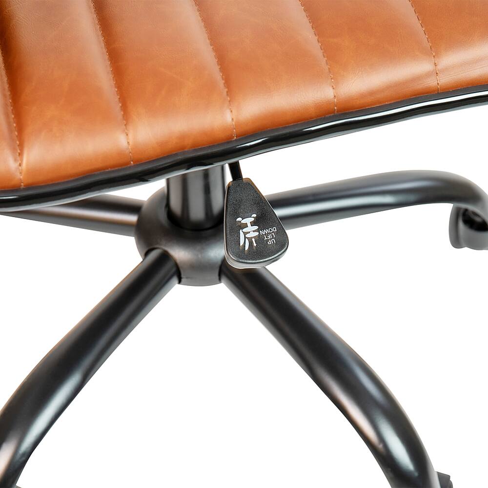 Alt View 18. Alamont Home - Alan Contemporary Vinyl Swivel Office Chair - Brown Vinyl/Black Frame.