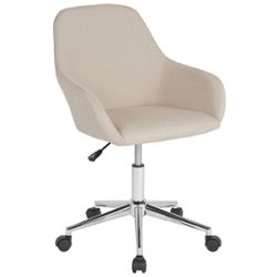 Flash Furniture - Cortana Contemporary Fabric Swivel Office Chair - Beige Fabric - Front_Zoom