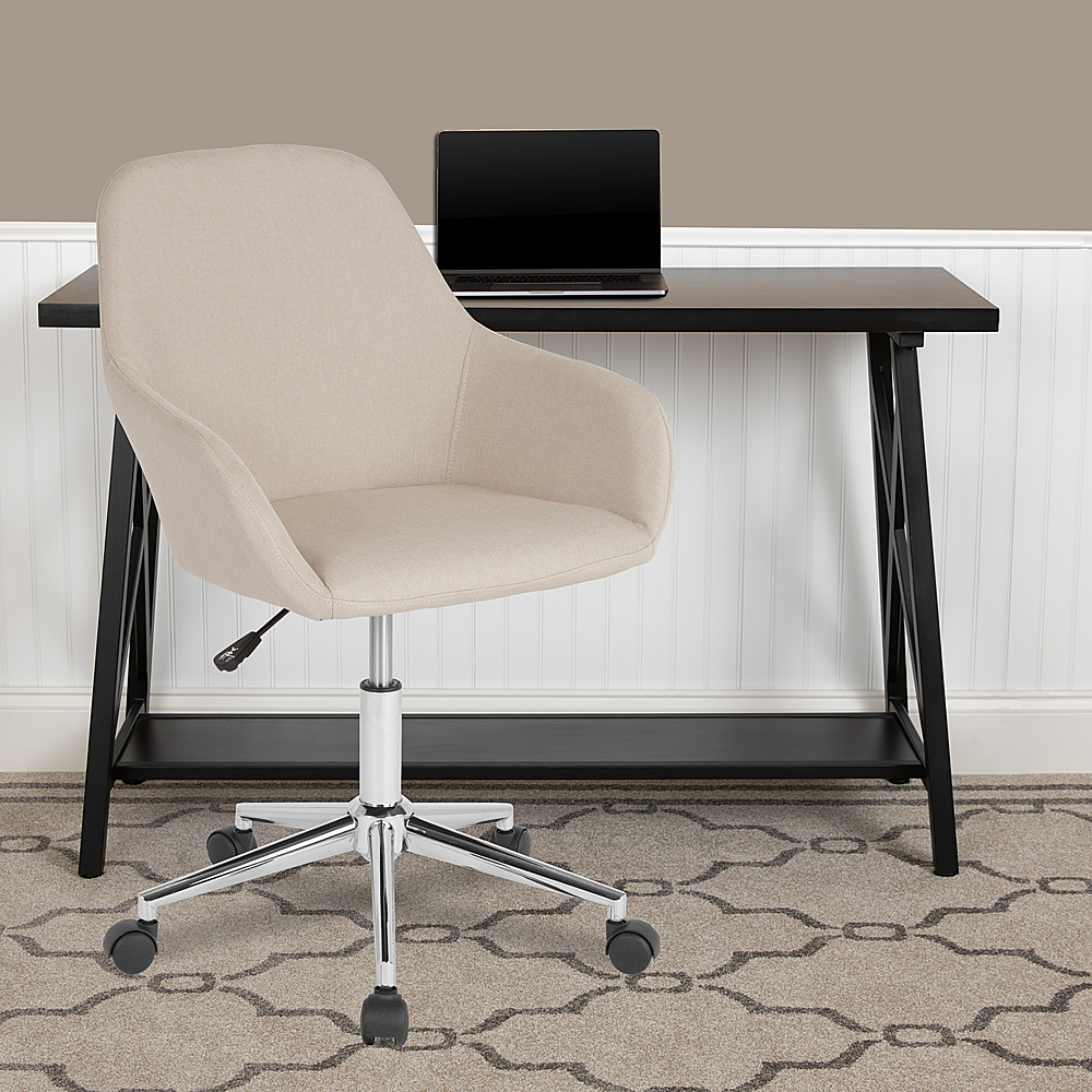 Flash Furniture Cortana Contemporary Fabric Swivel Office Chair Beige ...