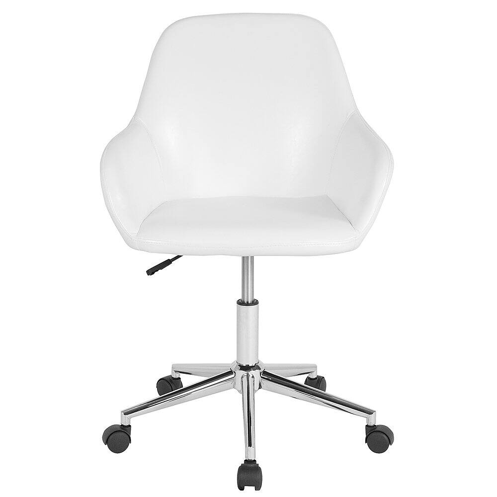 Best Buy Flash Furniture Cortana Contemporary Leather/Faux Leather Swivel Office Chair White