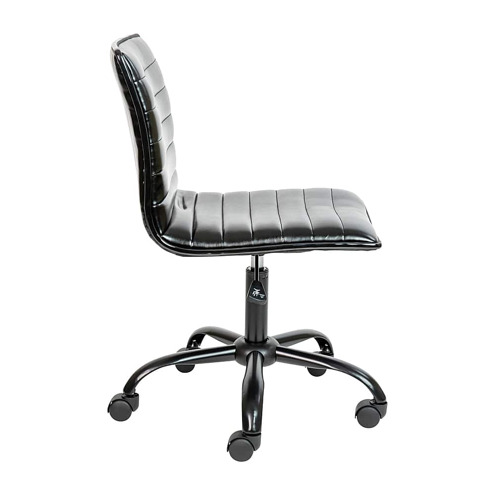 Alt View 16. Alamont Home - Alan Contemporary Vinyl Swivel Office Chair - Black Vinyl/Black Frame.