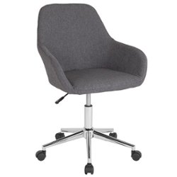 Flash Furniture - Cortana Contemporary Fabric Swivel Office Chair - Dark Gray Fabric - Front_Zoom