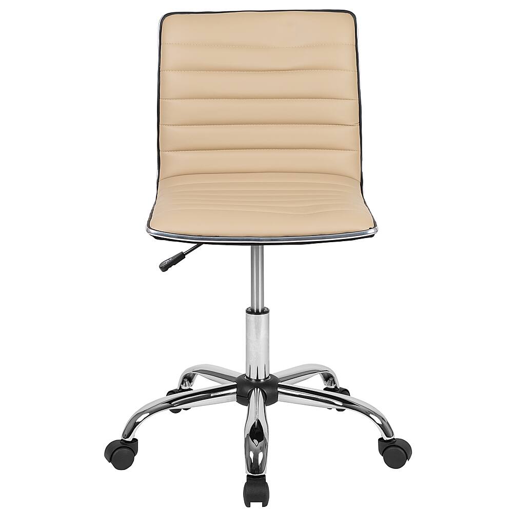 Alt View 11. Alamont Home - Alan Contemporary Vinyl Swivel Office Chair - Tan Vinyl/Chrome Frame.