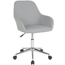 Flash Furniture - Cortana Contemporary Fabric Swivel Office Chair - Light Gray Fabric - Front_Zoom