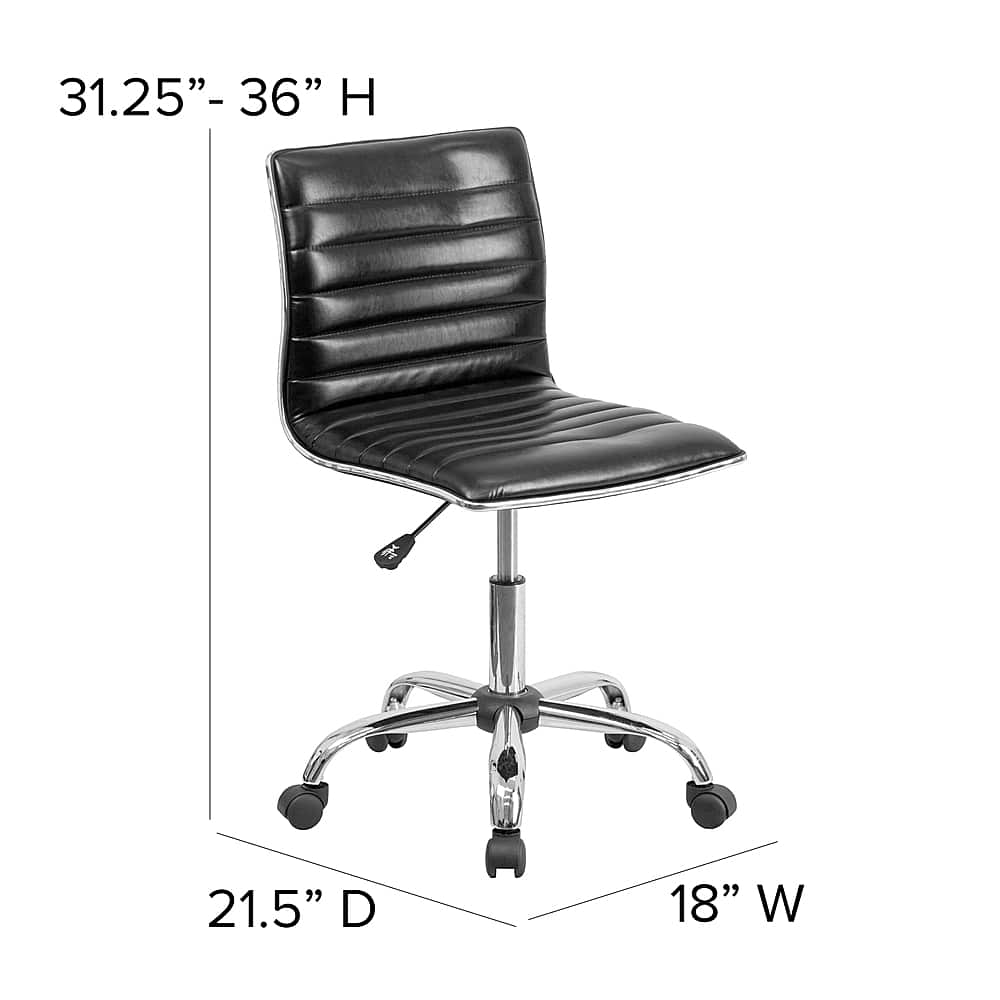 Alt View 13. Alamont Home - Alan Contemporary Vinyl Swivel Office Chair - Black Vinyl/Chrome Frame.