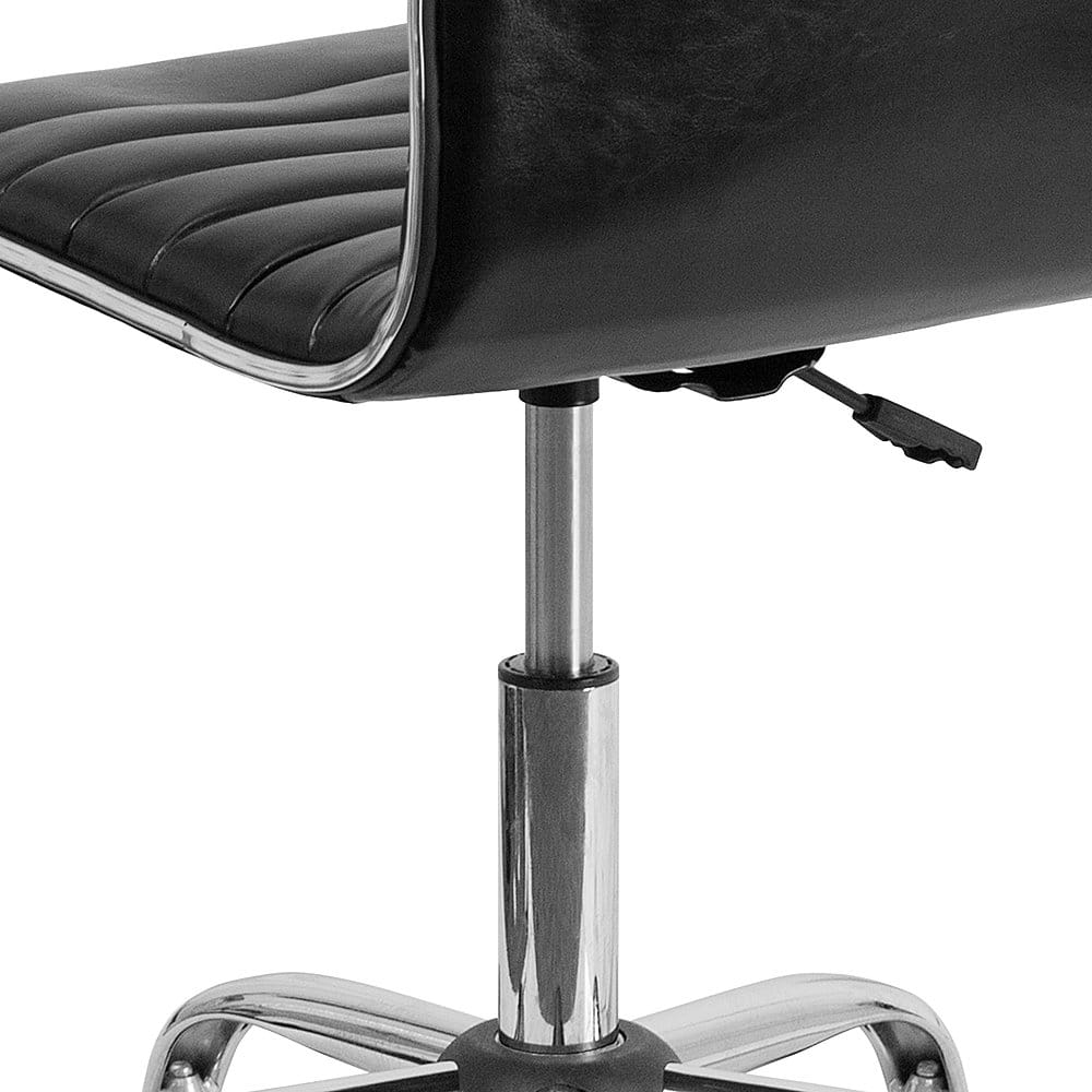 Alt View 15. Alamont Home - Alan Contemporary Vinyl Swivel Office Chair - Black Vinyl/Chrome Frame.