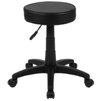 Alamont Home - Baker Contemporary Leather/Faux Leather Medical Stool - Black - Front_Zoom