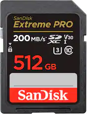 Front. SanDisk - Extreme PRO 512GB SDXC UHS-I Memory Card.