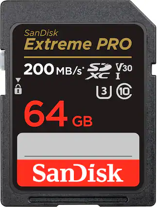 Front. SanDisk - Extreme PRO 64GB SDXC UHS-I Memory Card.