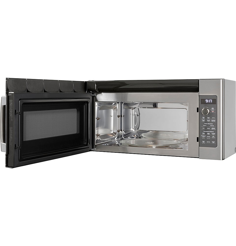 Angle. GE Profile - Profile Series 1.7 Cu. Ft. Convection Over-the-Range Microwave with Sensor Cooking and Chef Connect - Stainless Steel.