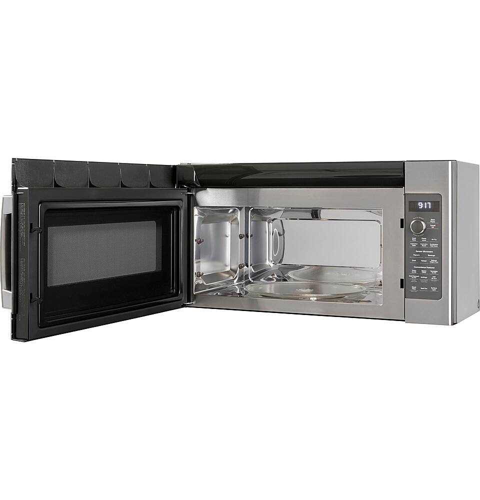 Angle. GE Profile - Profile Series 1.7 Cu. Ft. Convection Over-the-Range Microwave with Sensor Cooking and Chef Connect - Stainless Steel.