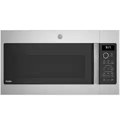 GE Profile - Profile Series 1.7 Cu. Ft. Convection Over-the-Range Microwave with Sensor Cooking and Chef Connect - Stainless Steel - Front_Zoom