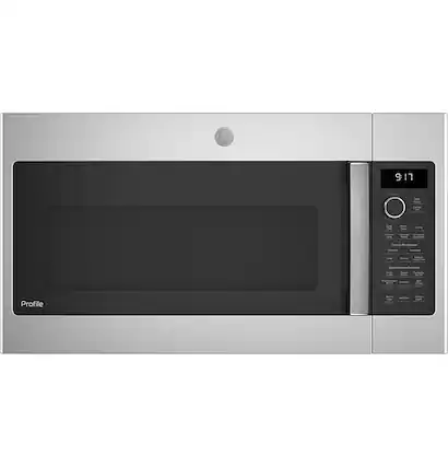 Front. GE Profile - Profile Series 1.7 Cu. Ft. Convection Over-the-Range Microwave with Sensor Cooking and Chef Connect - Stainless Steel.
