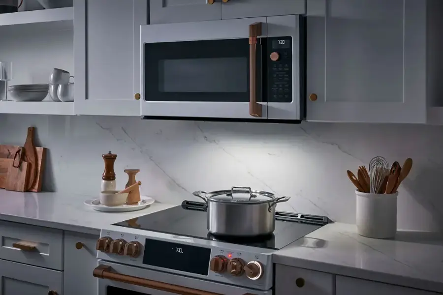 Alt View 1. Café - 1.7 Cu. Ft. Convection Over-the-Range Microwave with Air Fry - Matte White.