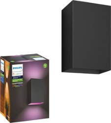 Philips - Hue White and Color Ambiance Resonate Wall Lantern - Black - Front_Zoom