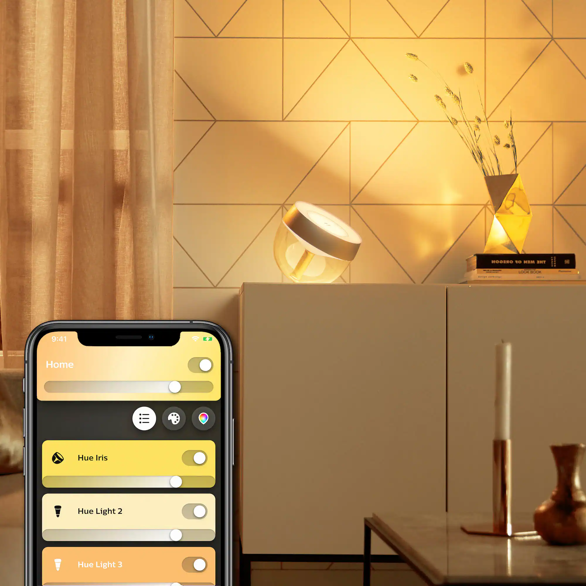 Alt View 13. Philips - Hue Iris Limited Edition Table Lamp - Gold.