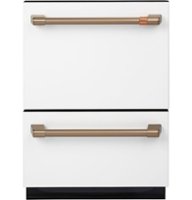 Café - 24" Top Control Built-In Double Drawer Dishwasher, Customizable - Matte White - Front_Zoom