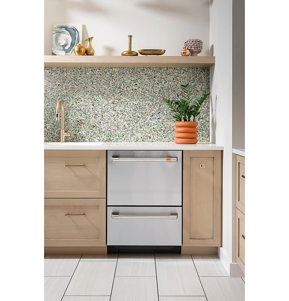 Alt View 14. Café - 24" Top Control Built-In Double Drawer Dishwasher, Customizable - Matte White.