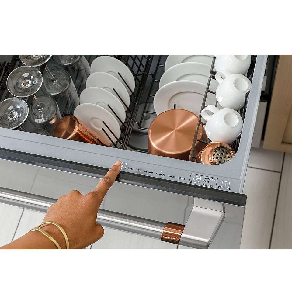 Alt View 20. Café - 24" Top Control Built-In Double Drawer Dishwasher, Customizable - Matte White.