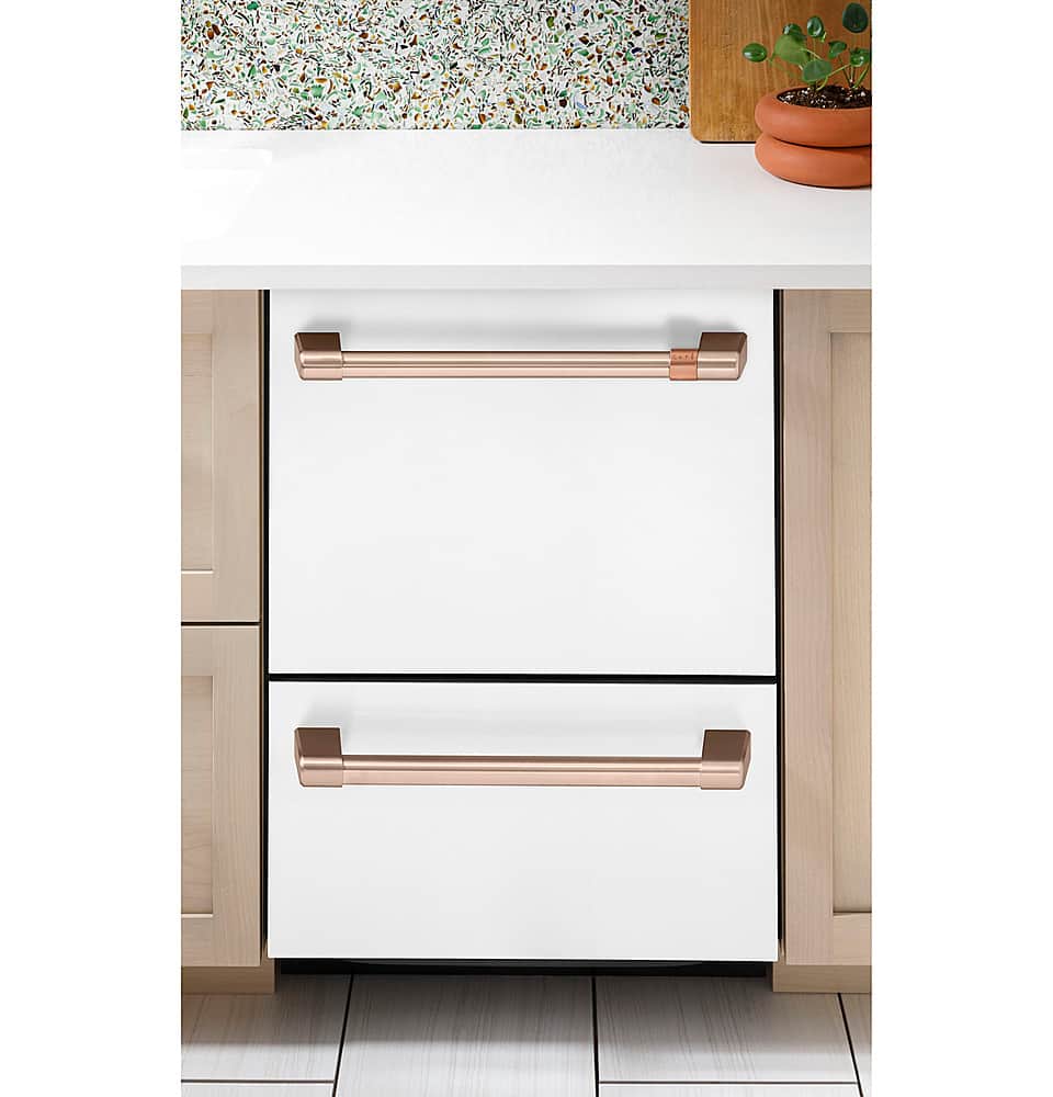 Alt View 25. Café - 24" Top Control Built-In Double Drawer Dishwasher, Customizable - Matte White.