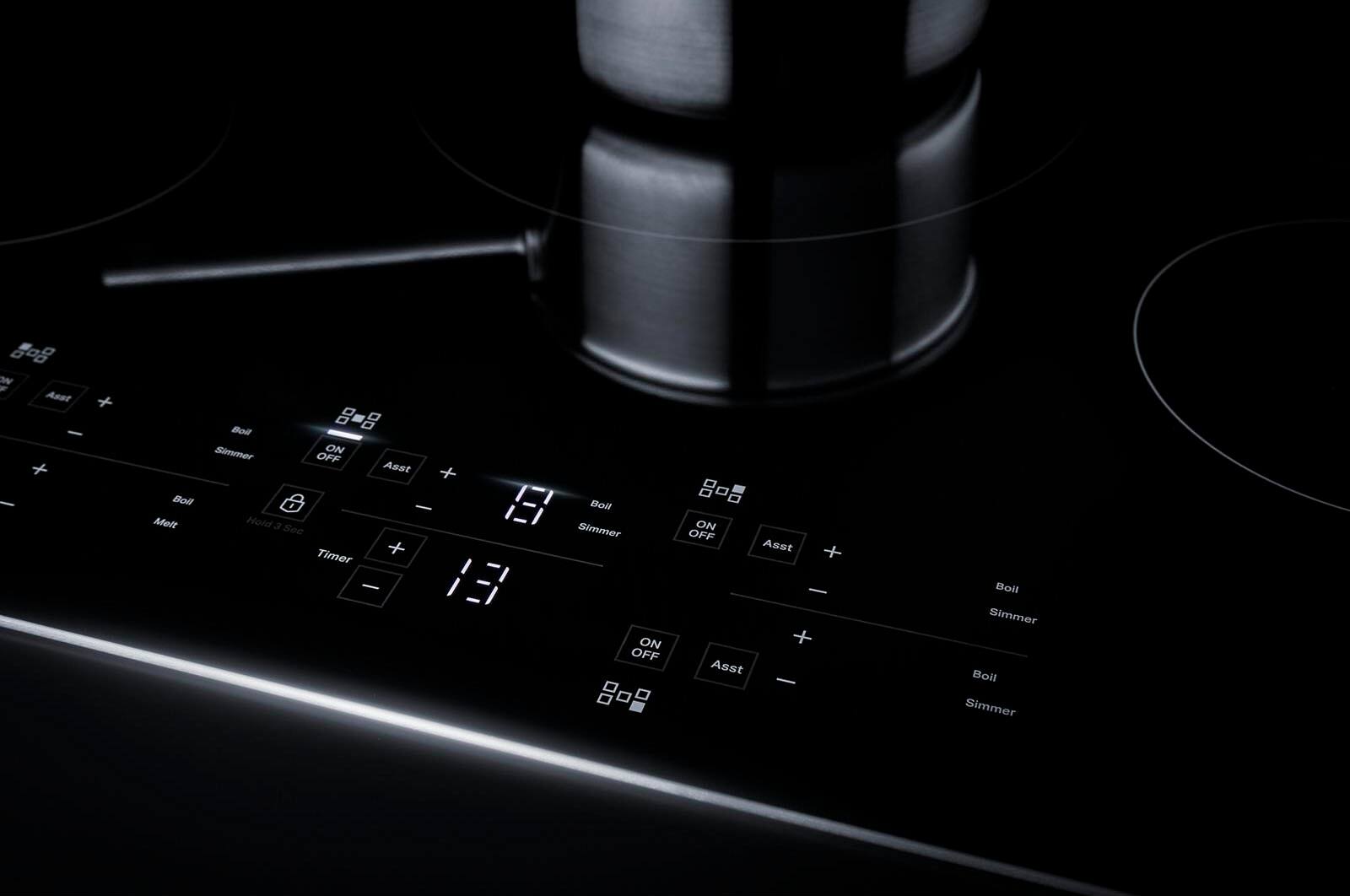 Alt View 12. JennAir - 36" Lustre Built-In Electric Cooktop with Auto Sensor Cooking - Black.