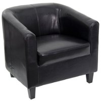 Flash Furniture - Katie  Transitional Leather/Faux Leather Reception Chair - Black - Front_Zoom