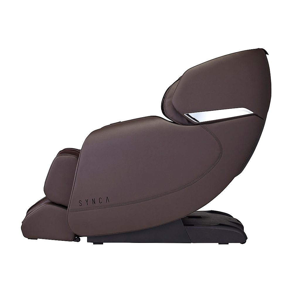 Left View: Synca Wellness - Hisho  SLTrack Zero Gravity Massage Chair - Brown