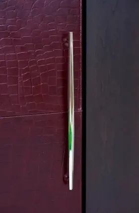 Front. JennAir - Leather Refrigerator Panel - Gray.