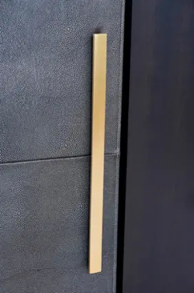 Front. JennAir - Leather Refrigerator Panel - Gray.