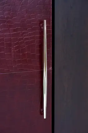 Front. JennAir - Leather Refrigerator Panel.