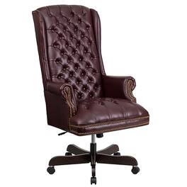 Alamont Home - Turner Traditional Leather/Faux Leather Executive Swivel Office Chair - Burgundy